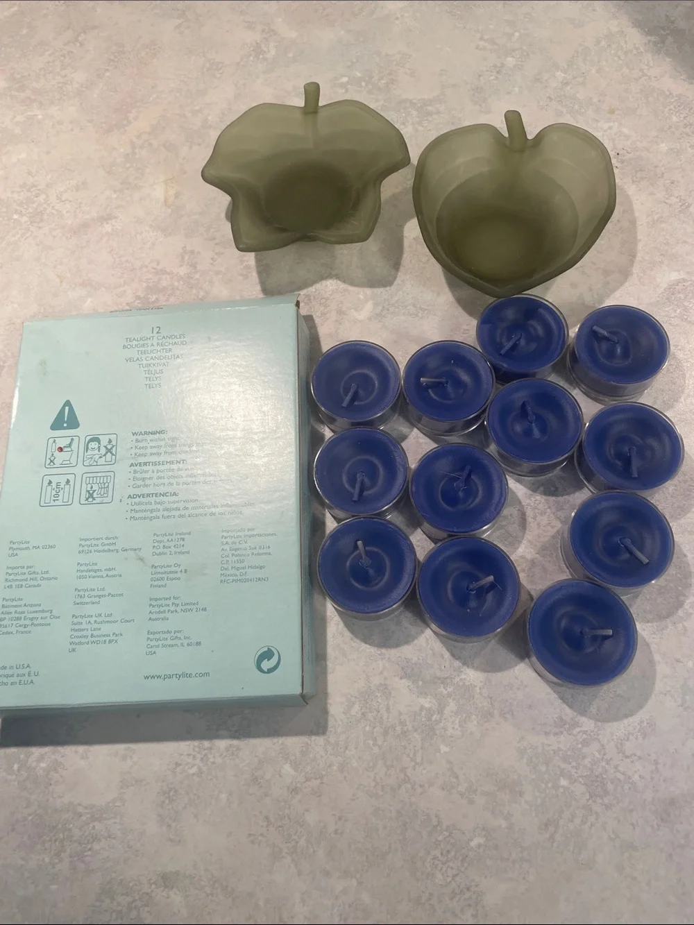 PartyLite Nature’s Garden Tea Light Glass Trinket & Candles